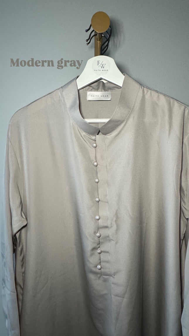 Modern grey qamis